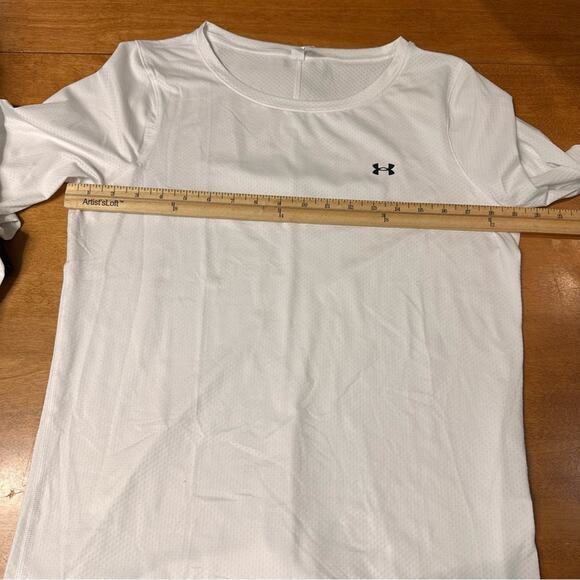 Under Armour UA Heat Gear Mesh Long Sleeve Women’s Size Large L White Breathable - Picture 5 of 7